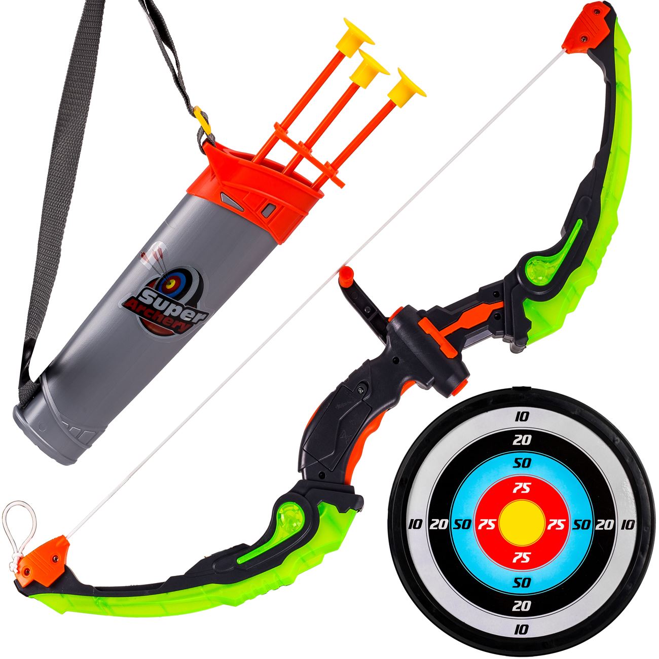 Set arc cu 3 sageti, Zola®, cu tinta si lumini