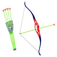 Set arc cu 4 sageti, Zola®, din plastic, albastru