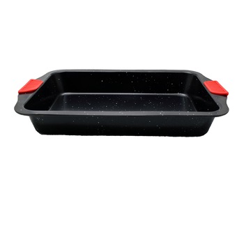 Tava de copt teflonata cu manere de silicon, Naimeed, D2815, 40 * 27 * 5.5 cm Tava de copt teflonata cu manere de silicon, Naimeed, D2815, 40 * 27 * 5.5 cm