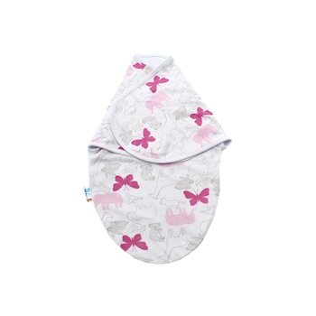 Sistem de Infasare, BalticBebe, Bumbac, Alb/roz, Fluturasi, 0-3 Luni Sistem de Infasare, BalticBebe, Bumbac, Alb/roz, Fluturasi, 0-3 Luni