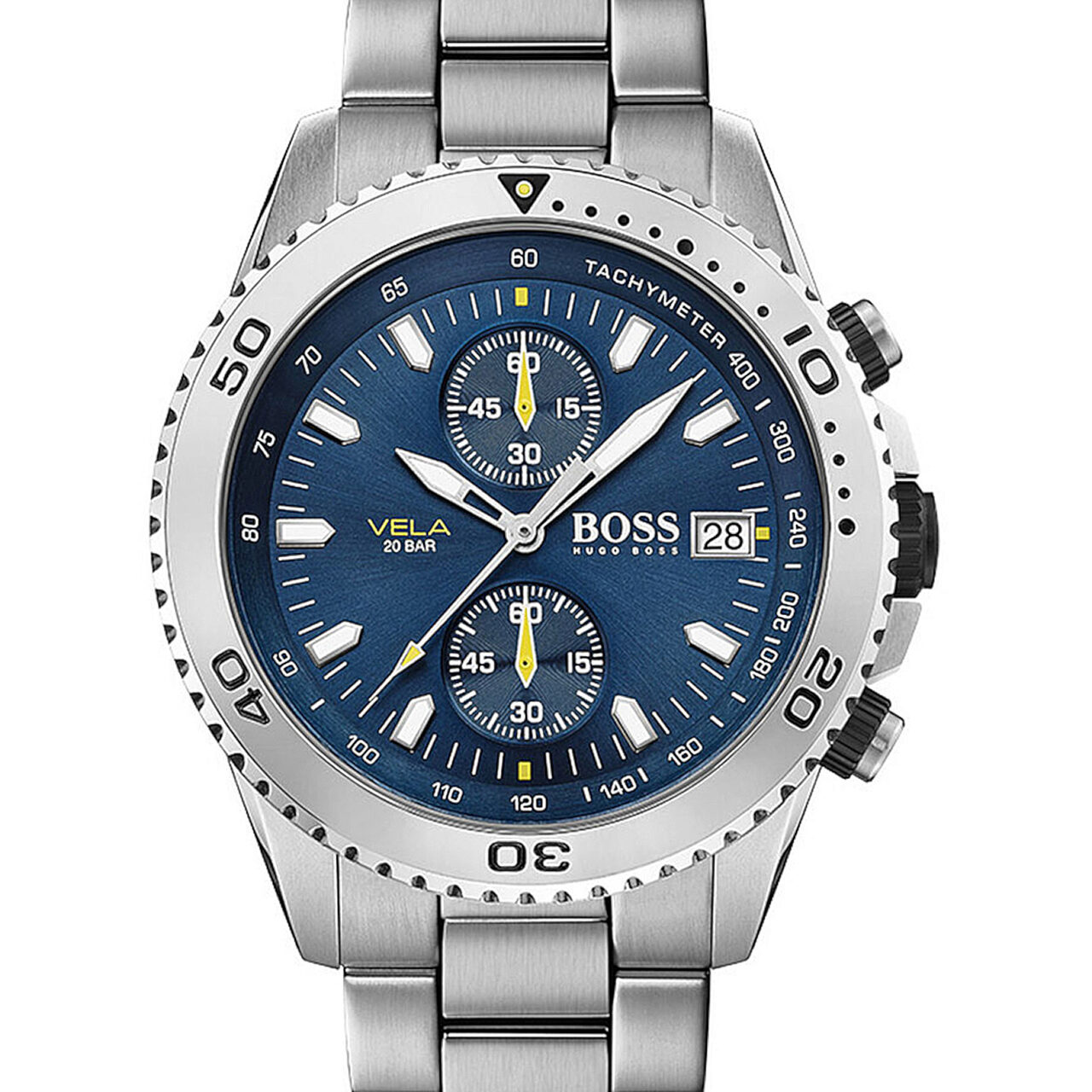 Ceas barbatesc Hugo Boss 1513775, Quartz, 43mm, 20ATM, Argintiu