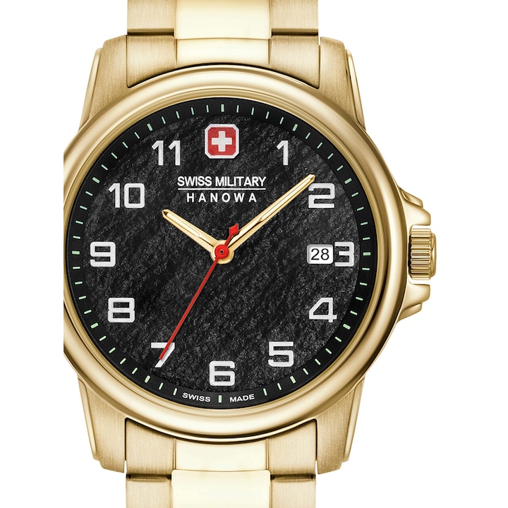 Мъжки часовник Swiss Military Hanowa 06-5231.7.02.007 Swiss Rock 39mm, 5ATM, злато