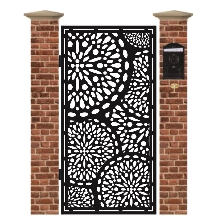 Poarta pietonala din tabla debitata cu plasma Max Circles 1940 x 990 mm