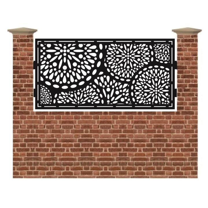 Panou de gard mic din tabla debitata cu plasma Max Circles 990x1940 mm