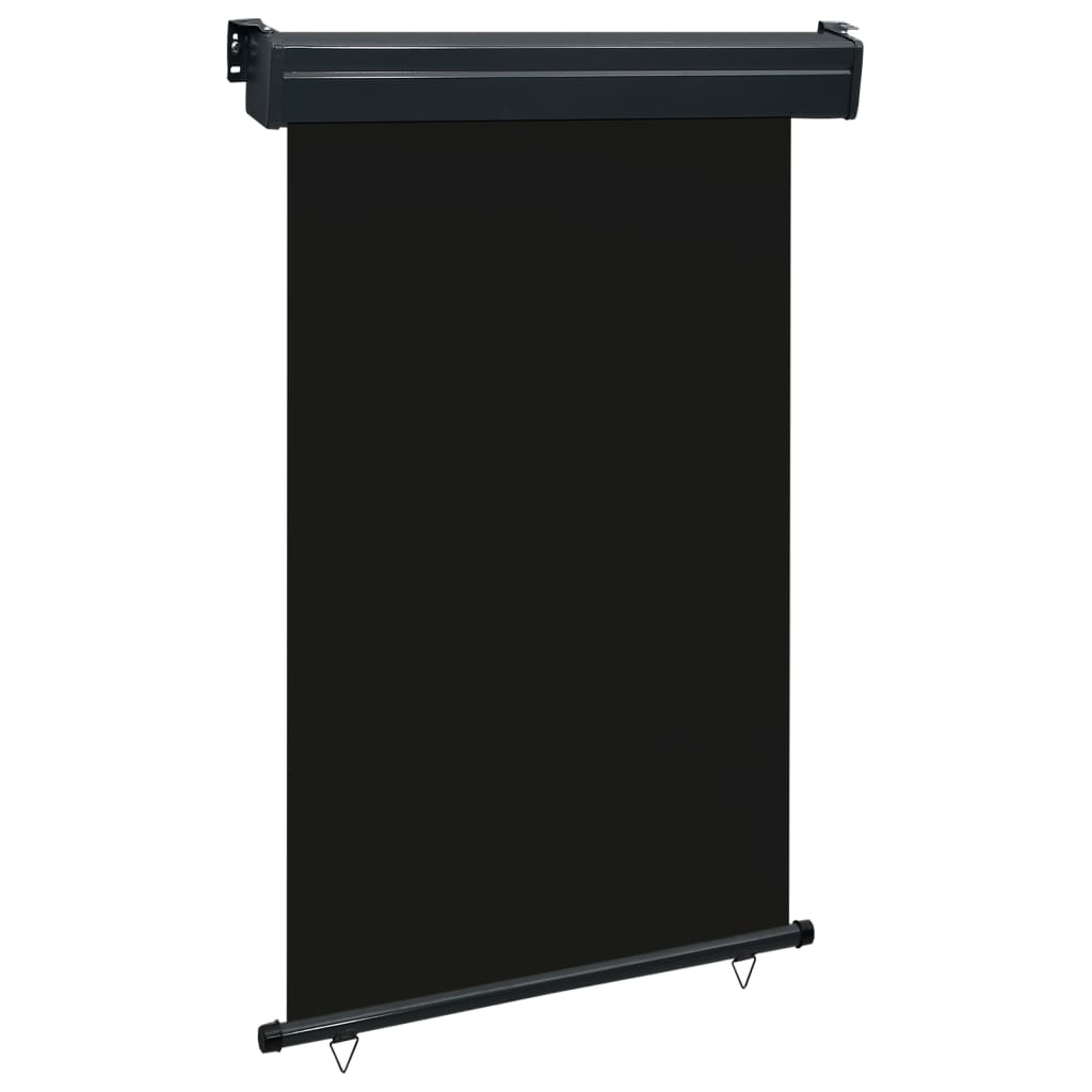 Copertina laterala de balcon, vidaXL, Poliester/Otel, 120 x 250 cm, Negru