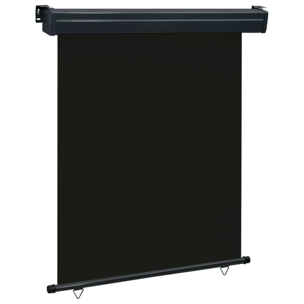 Copertina laterala de balcon, vidaXL, Poliester/Otel, 140 x 250 cm, Negru