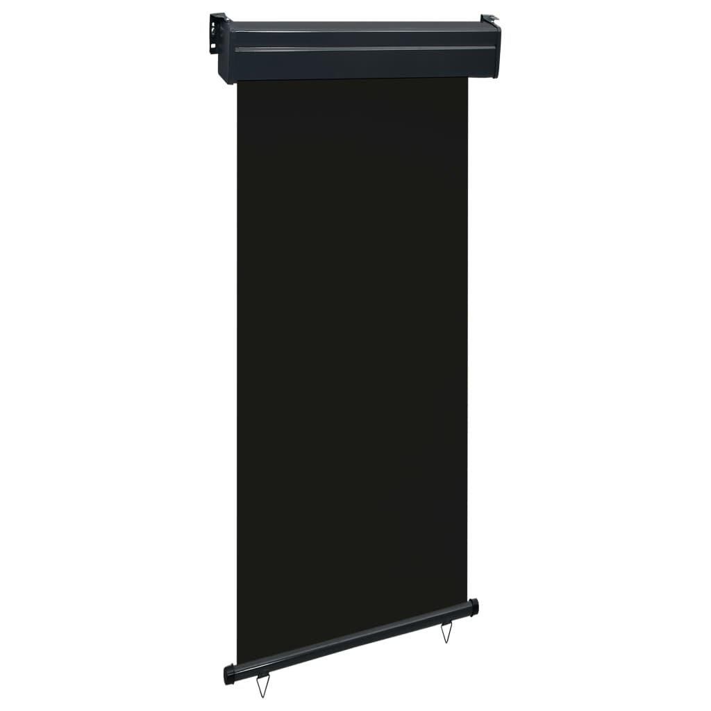 Copertina laterala de balcon, vidaXL, Poliester/Otel, 100 x 250 cm, Negru