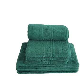 Set 4 prosoape bumbac 100% cu bordura greceasca, Ralex Pucioasa, Family Pack, Verde Set 4 prosoape bumbac 100% cu bordura greceasca, Ralex Pucioasa, Family Pack, Verde