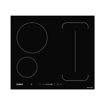 Plita cu inductie Samus PSI-64BG9, Latime 60 cm, 3 zone de gatit, Flex Zone , Keep Warm, Touch Control, Negru Plita cu inductie Samus PSI-64BG9, Latime 60 cm, 3 zone de gatit, Flex Zone , Keep Warm, Touch Control, Negru