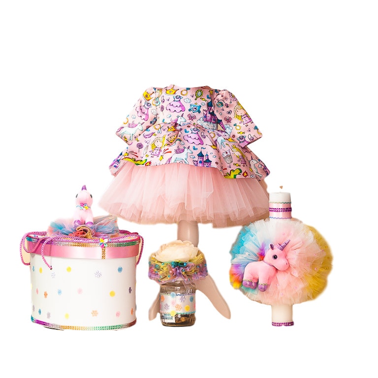Set botez trusou fete, Licurici Bebe, 3-6 luni, Unicorn