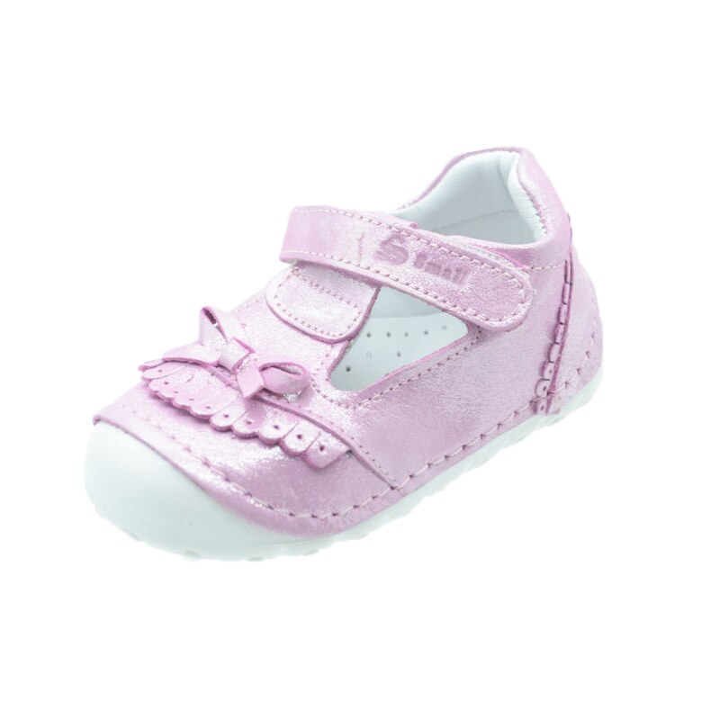 Pantofi casual pentru fete Small Foot. inchidere velcro, Roz
