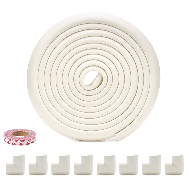 Banda protectie subtire extra lunga 5 m cu 8 coltare incluse, alb