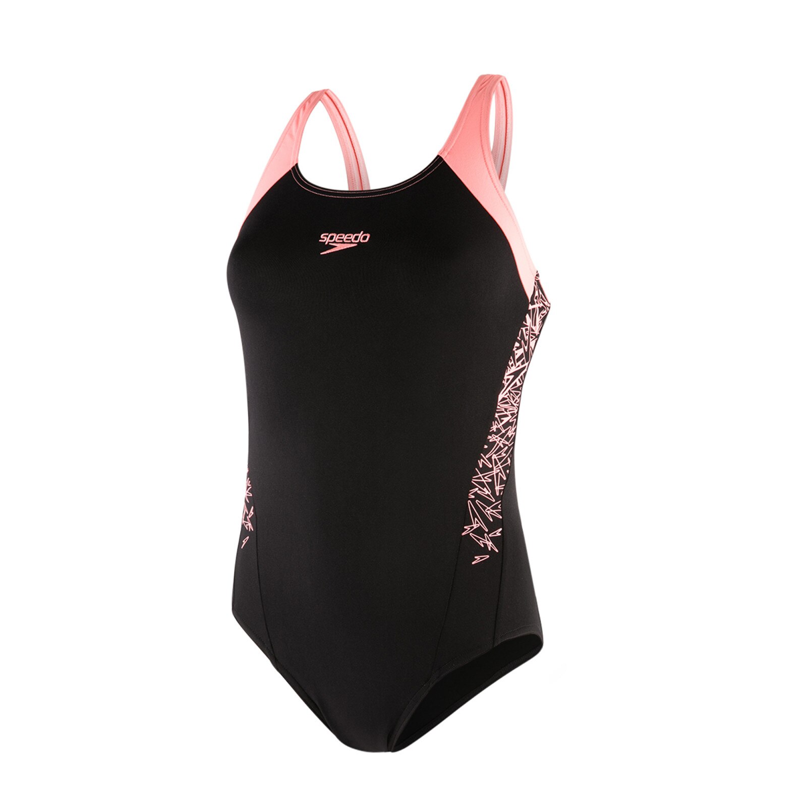 Costum inot fete Speedo Boom Splice Muscleback negru/portocaliu, 24