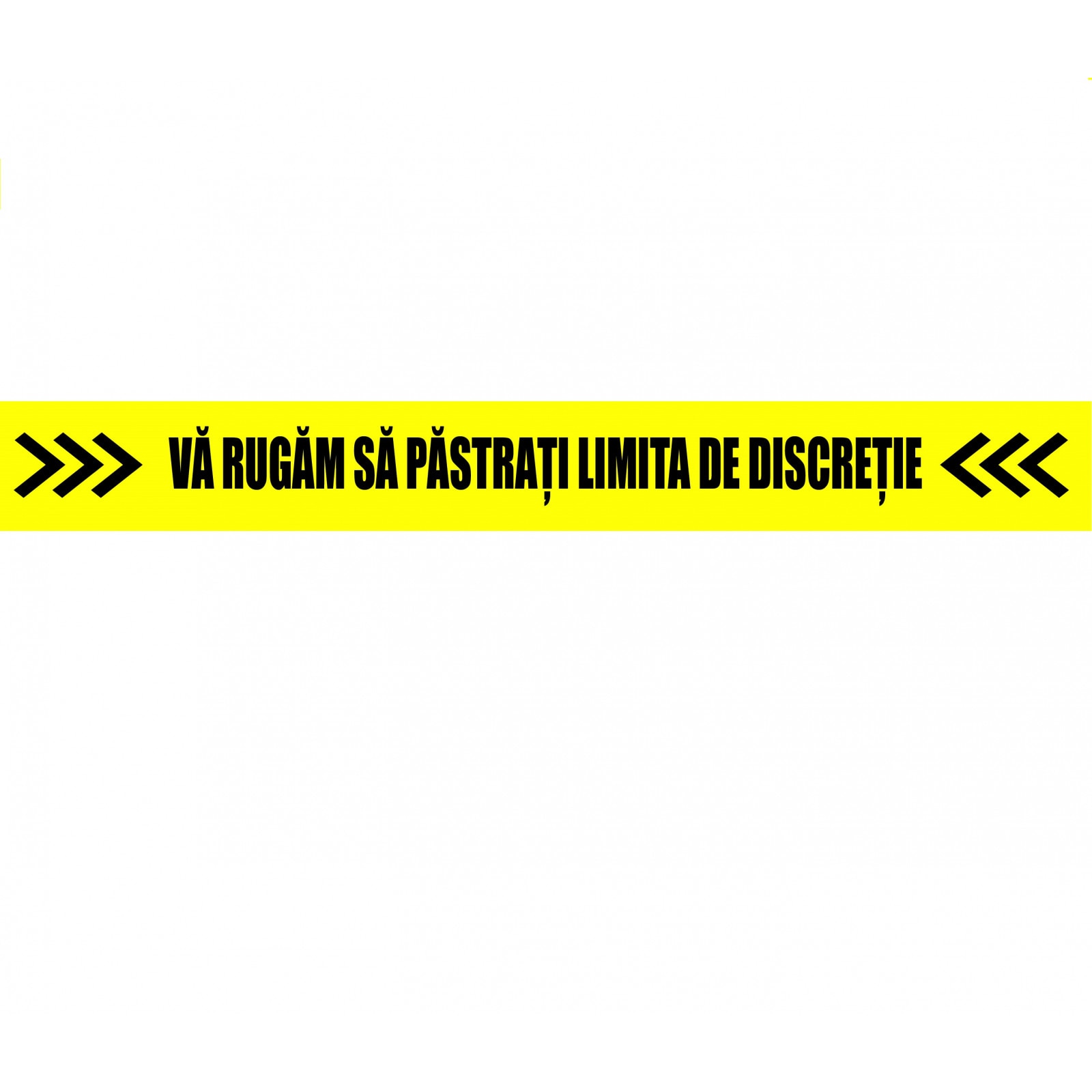 Autocolant Podea, Va rugam pastrati limita de discretie, 94x10 cm, set 5 buc