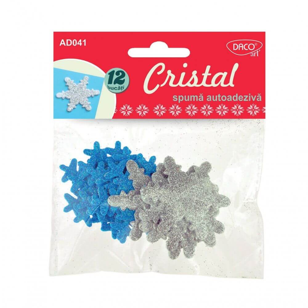 Cristale din Spuma DACO, Material Spuma, 12 Buc/Set, Culori Gri/Albastru