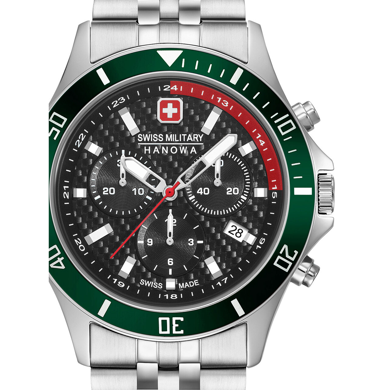 Ceas barbatesc Swiss Military Hanowa 06-5337.04.007.06 Flagship Racer, 42 mm, 10ATM, Argintiu