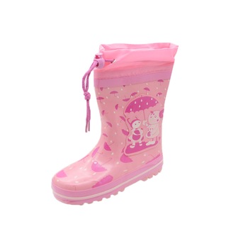 Cizme din cauciuc captusite pentru fete Mini Junior B39, Roz Cizme din cauciuc captusite pentru fete Mini Junior B39, Roz