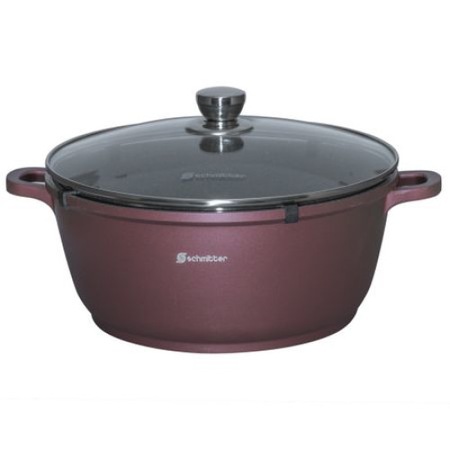 Pachet promo: Oala ceramica Schmitter aluminiu turnat, 36 cm, 14l + Tocator rotund Ertone ErtMn 606, lemn, 30cm