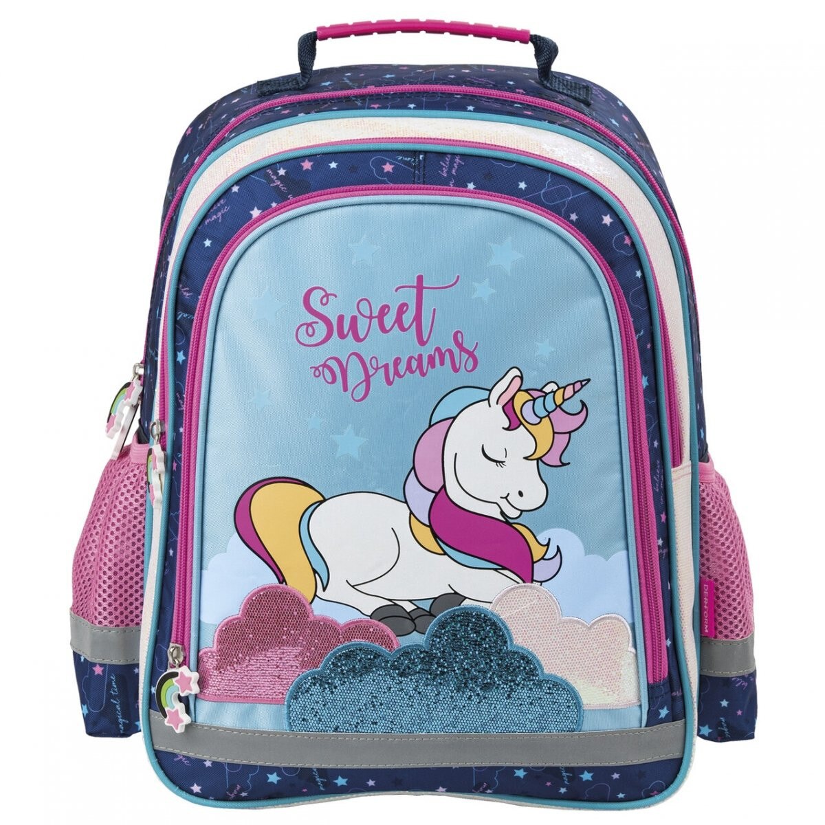 Rucsac scoala, inorog, multicolor