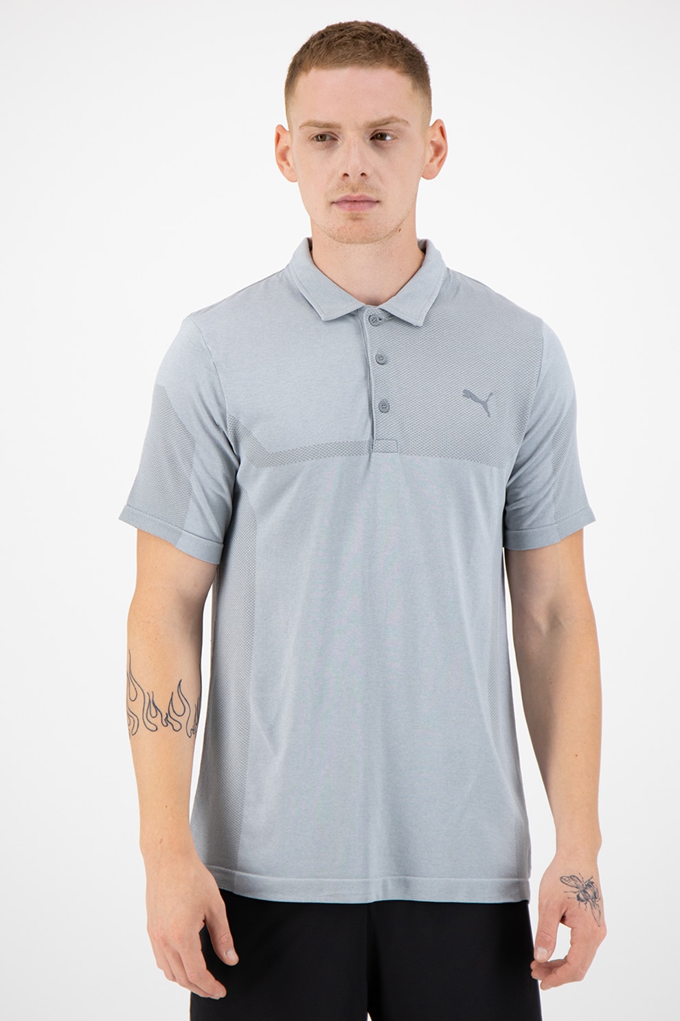 Puma, Tricou polo cu tehnologie DryCell, pentru golf evoKnit, Gri