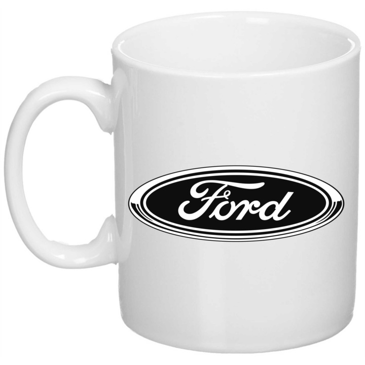 Cana personalizata "Ford Black", Giftoro, Alba, 330ml