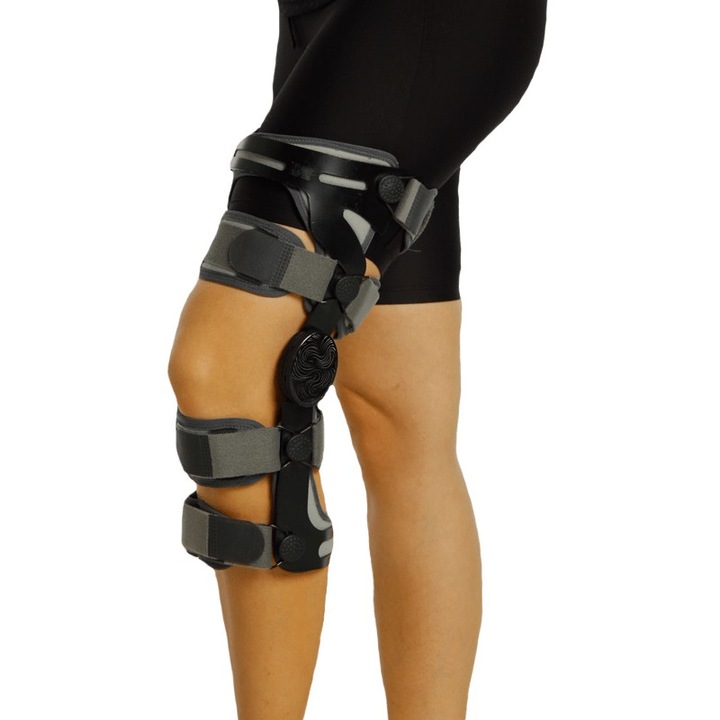 Orteza suport dinamic de genunchi pentru piciorul stang, marime L, circumferinta coapsa 38-41 cm, Morsa Cyberg