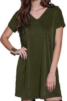 Rochie tip tricou dama, Verde Rochie tip tricou dama, Verde