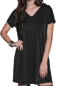 Rochie tip tricou dama, Negru Rochie tip tricou dama, Negru