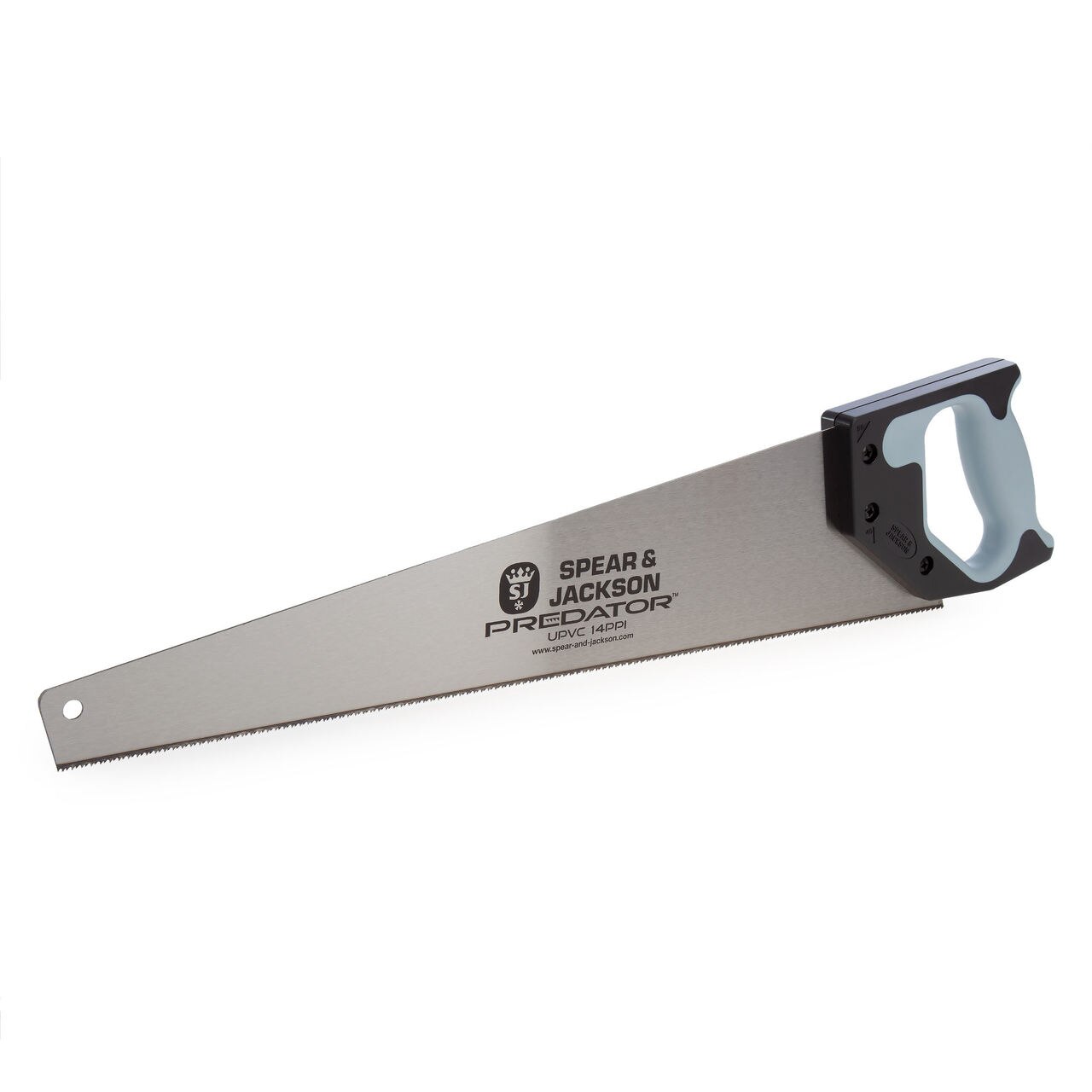 Fierastrau manual Predator pentru produse din PVC cu maner Suregrip, lama 508 mm, 14 TPI, Spear & Jackson Woodworking