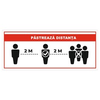 sticker de atentionare pentru grupuri mai mari de persoane pastreaza distanta alb-rosu 20x8 cm imagen 10_0_
0