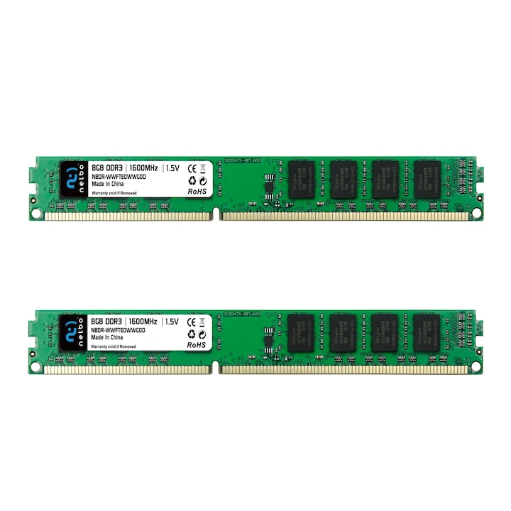 Оперативна памет Nelbo, 16 GB RAM 2 x 8 GB комплект, DDR3, 1600 Mhz, За компютър