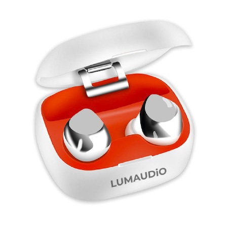 Lumaudio HiFi — Imagine 3 Casti Bluetooth LumAudio HiFi, Wireless, Compatibilitate Universala, Rezistente la apa - Alb/Portocaliu