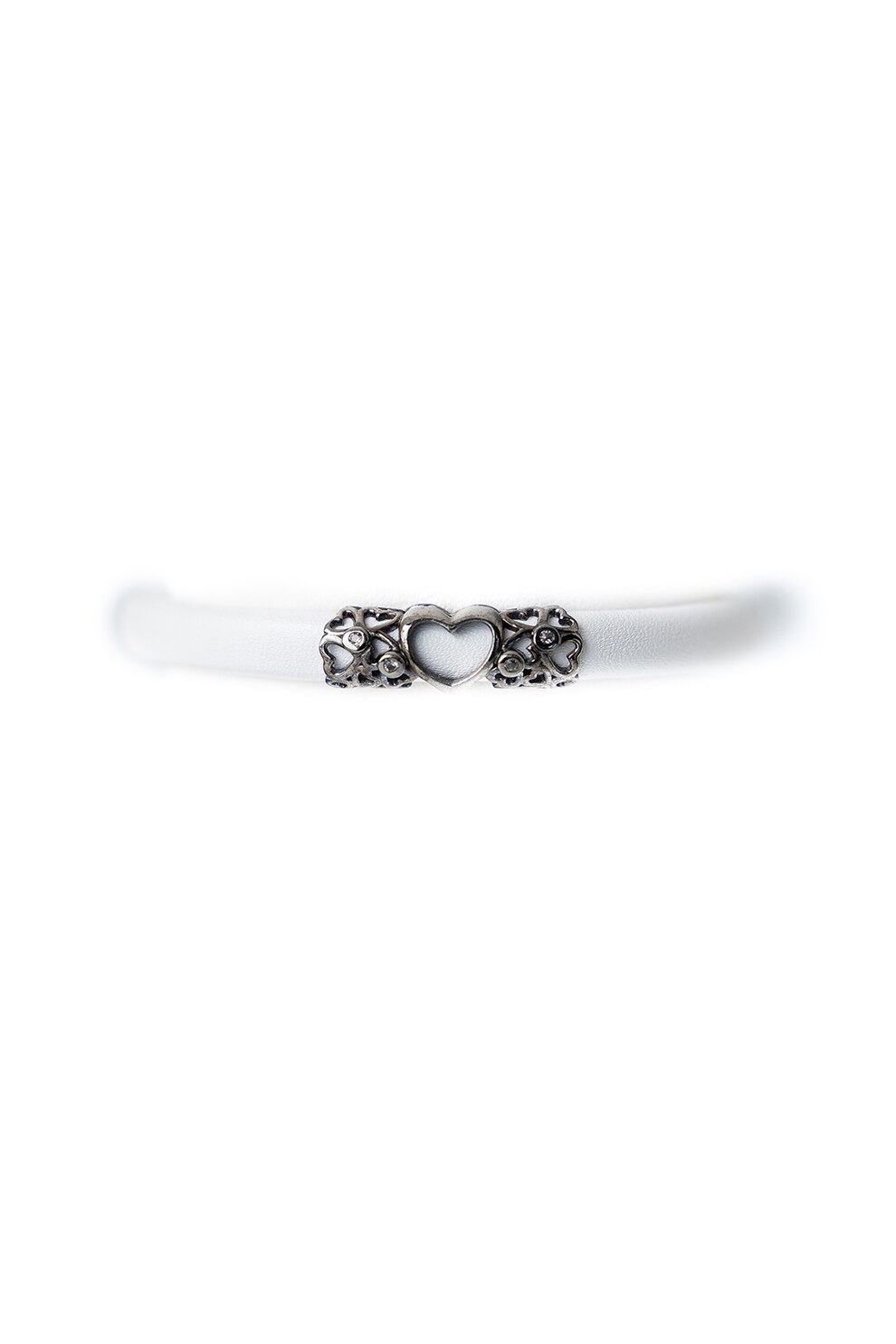 Christina Jewelry& Watches, Bratara de piele, Alb/Argintiu inchis