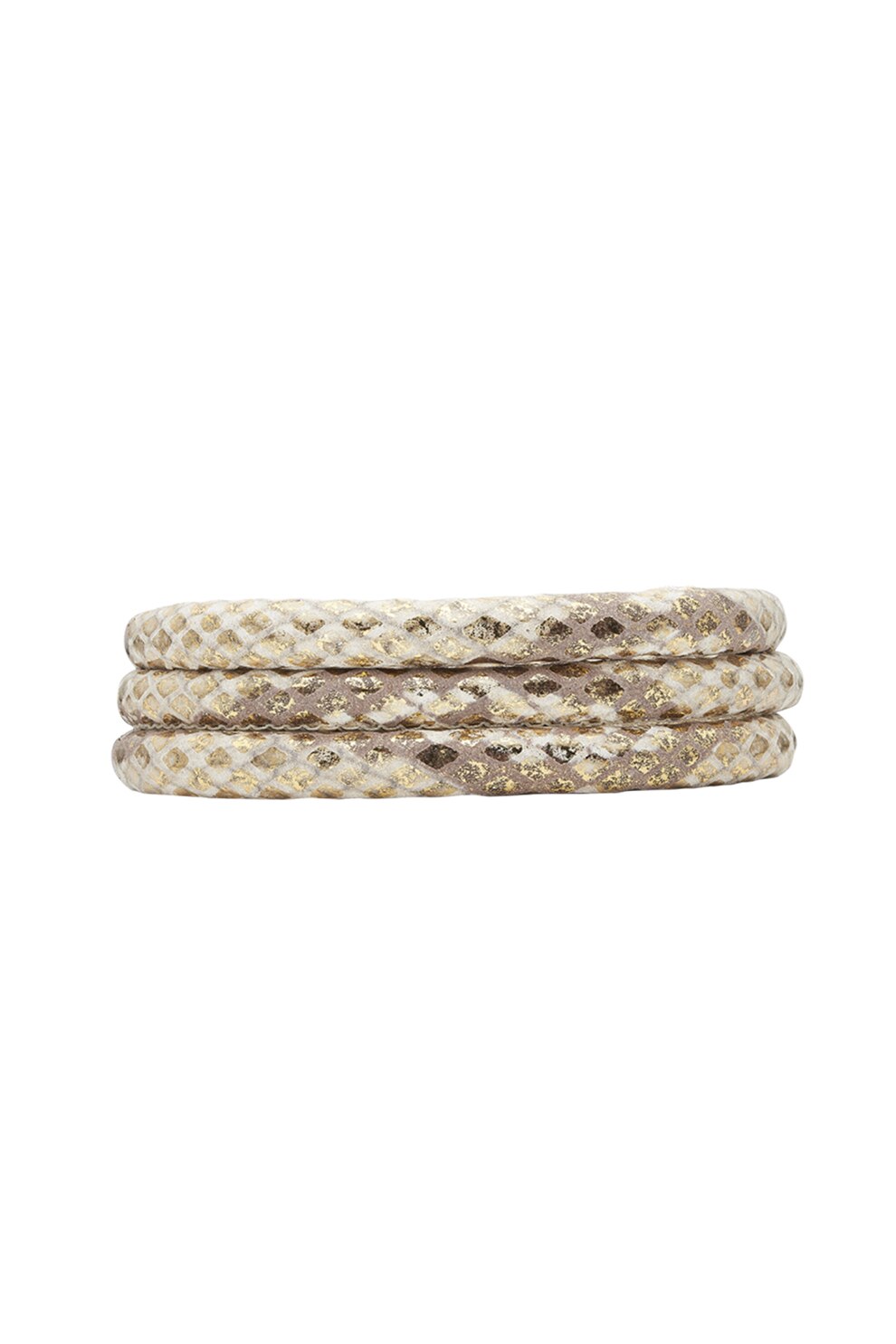 Christina Jewelry& Watches, Bratara de piele cu model piele de reptila, Maro/Gri/Auriu