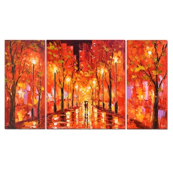 Tablou gigant 3 piese pictat manual - Impreuna pentru totdeauna - 160x90cm ulei pe panza in cutit, efect 3D Tablou gigant 3 piese pictat manual - Impreuna pentru totdeauna - 160x90cm ulei pe panza in cutit, efect 3D