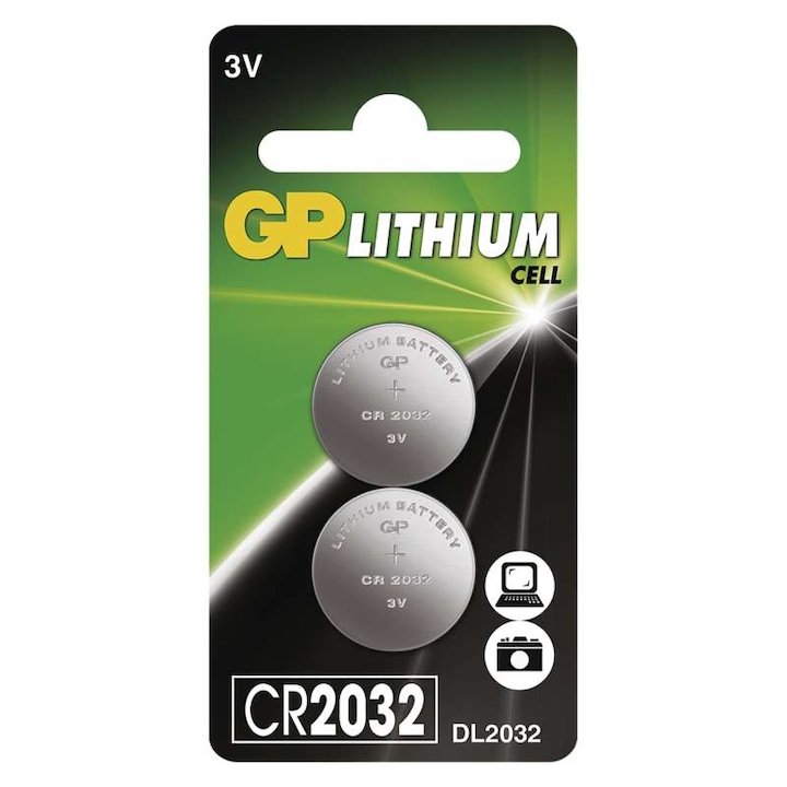 GP Lítium gombelem, CR2032, 2db/bliszter (B15323)