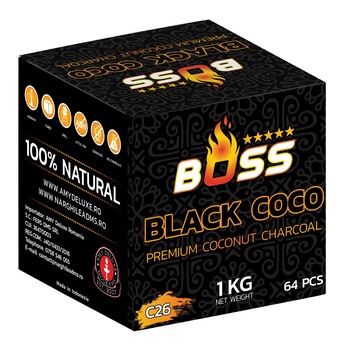 Carbuni Narghilea Black COCO BOSS C26 1kg 64 bucati Carbuni Narghilea Black COCO BOSS C26 1kg 64 bucati