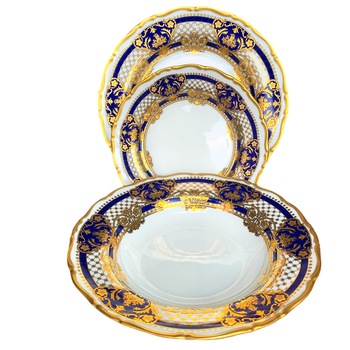 Set Farfurii 18 Piese, Angelique Cobalt Gold Set Farfurii 18 Piese, Angelique Cobalt Gold