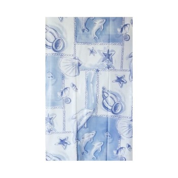 Perdea dus vinil, 180x200 , Alb cu imprimeu albastru marin Perdea dus vinil, 180x200 , Alb cu imprimeu albastru marin