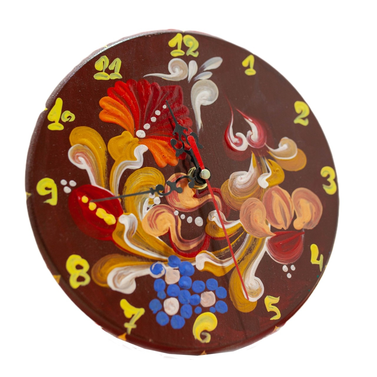 Ceas pictat, Gifty, MS-044, model floral, Rosu