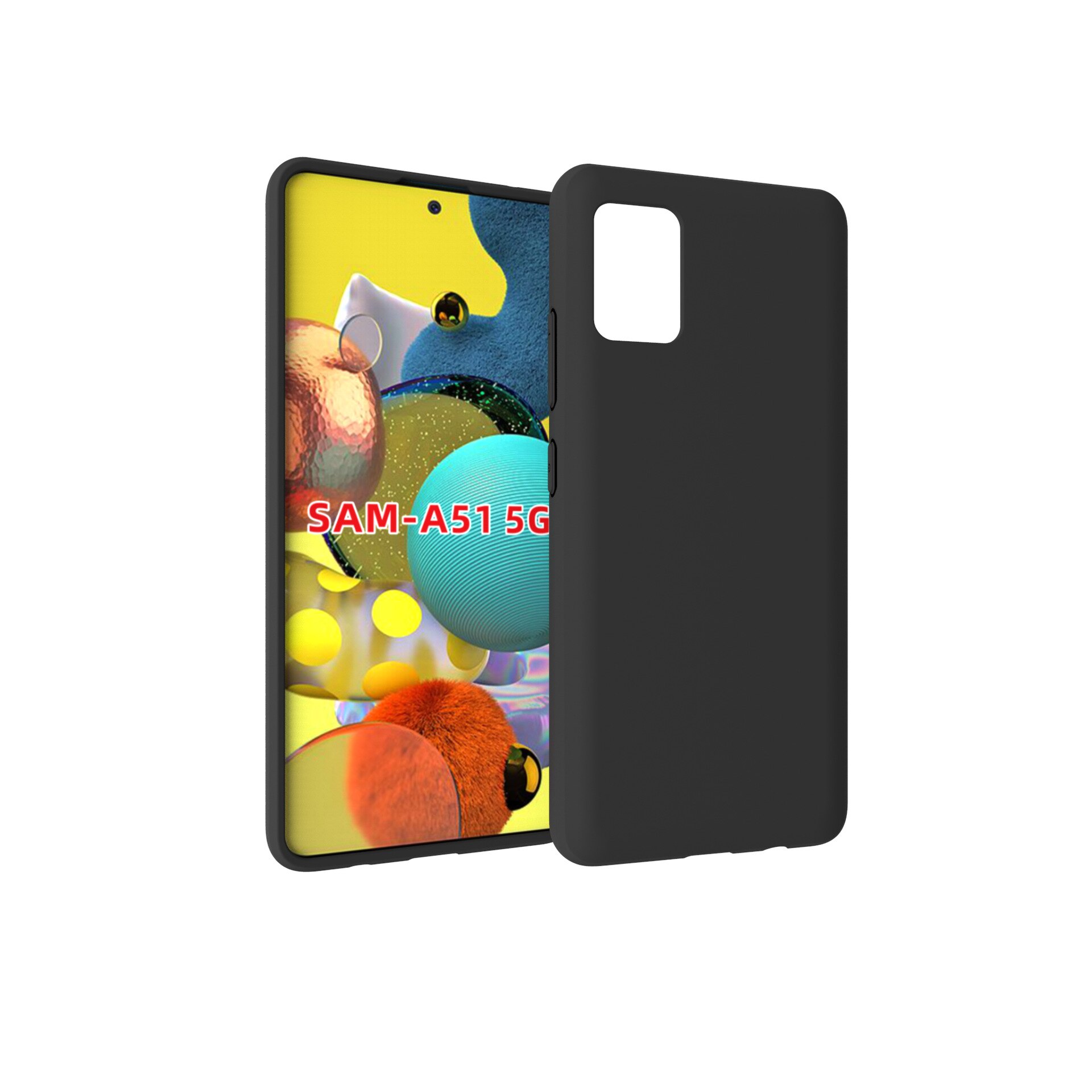 Husa de protectie pentru Samsung Galaxy A51, Etlephe, Silicon, Negru