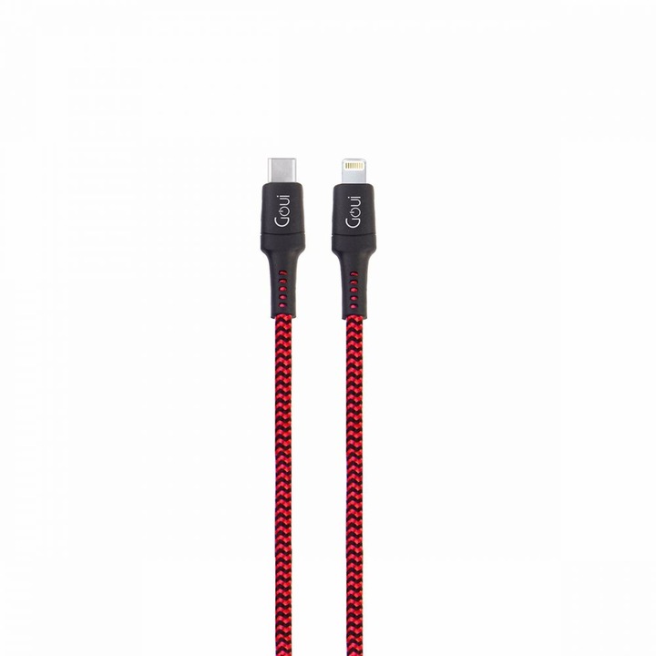 Goui Tough G-TOUGHC94-R Adatkábel, USB Type C - Lightning, 1.5m, Piros