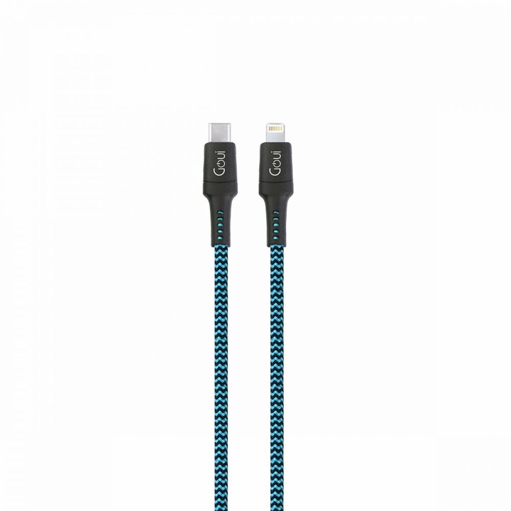 Goui Tough G-TOUGHC94-B Adatkábel, USB Type C - Lightning, 1.5m, Kék