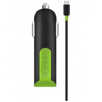 Incarcator auto Goui Viper G-CCM3A-03, Cablu MicroUSB, 2xUSB, 3.1A, 1.5m, Negru
