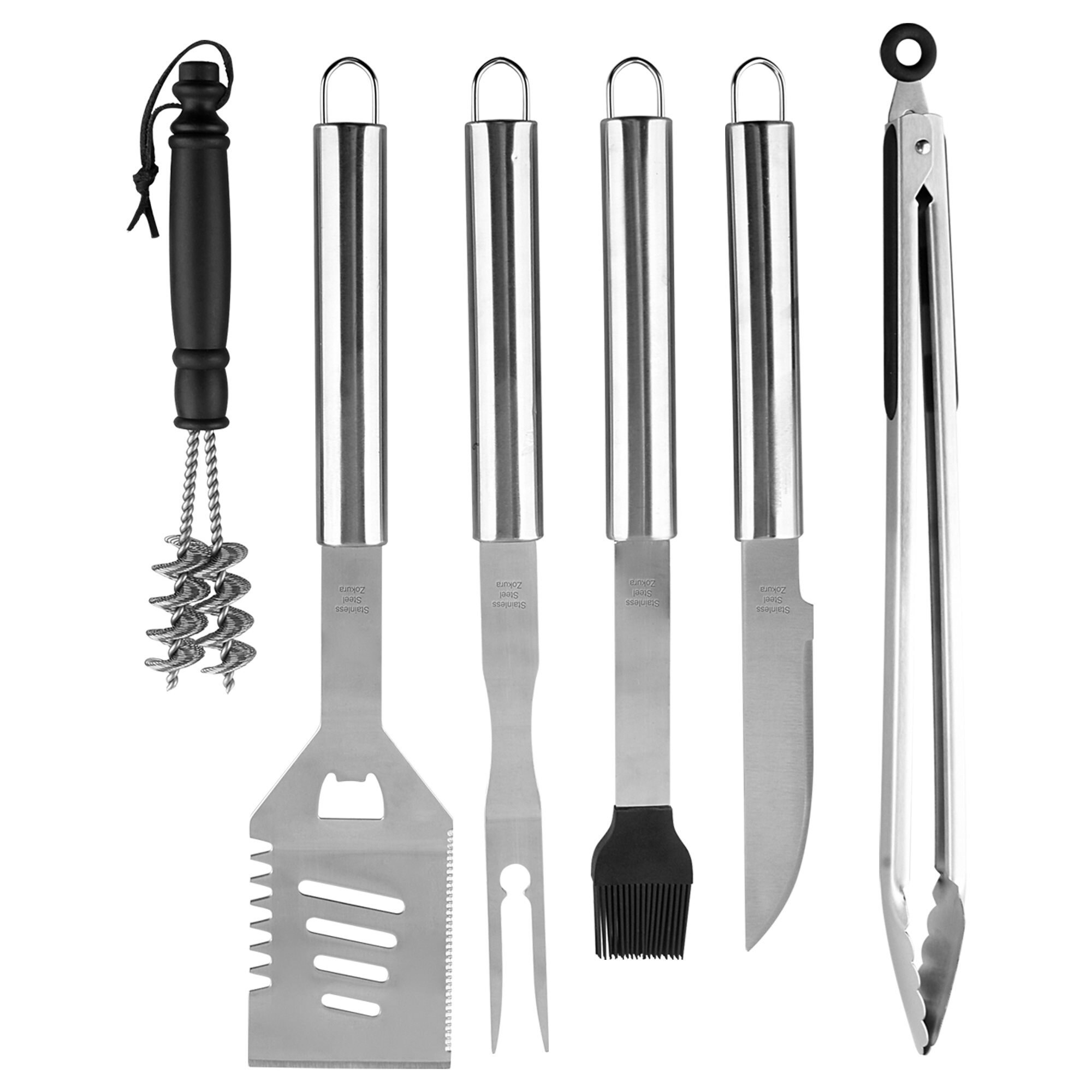 Set 8 piese pentru gratar, inox - Zokura