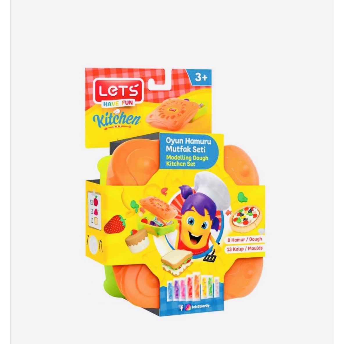 Plastilina Lets kitchen 21 accesorii, 8x40g, 8 culori