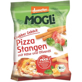 Sticksuri BIO pizza cu branza si ierburi Mogli, 75g Sticksuri BIO pizza cu branza si ierburi Mogli, 75g