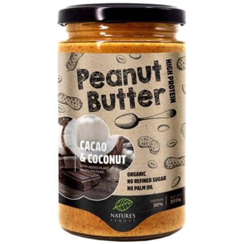 Unt ECO de arahide cacao si cocos Nature`s Finest, 350g