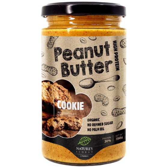 Unt ECO de arahide cu biscuiti Nature`s Finest, 350g