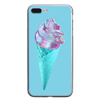 Husa silicon albastra iPhone 7 plus Icecream Husa silicon albastra iPhone 7 plus Icecream